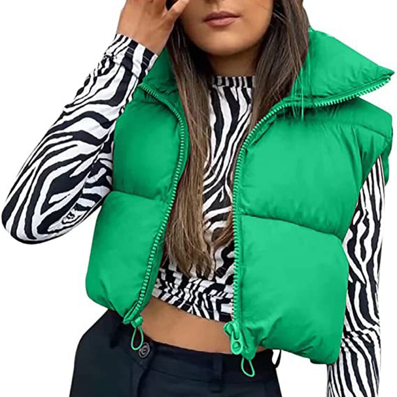 Jaqueta Cropped Puffer Feminina