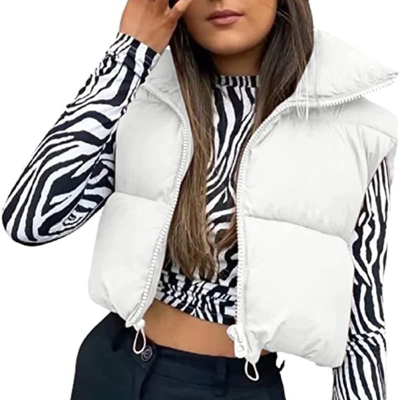 Jaqueta Cropped Puffer Feminina